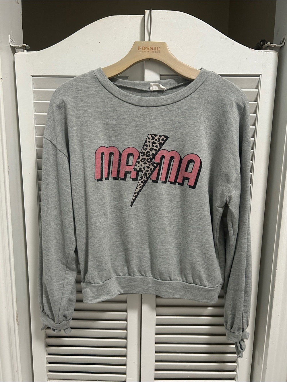 Gray and Pink Mama Top